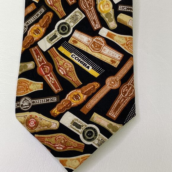 RM Style Ralph Marlin Cohiba Habana Cigar Graphic Tie 100% Silk Cuban - Picture 3 of 7